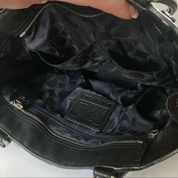 COACH Hamptons Satchel F08A71 Black Leather Bag - Picture 15 of 16